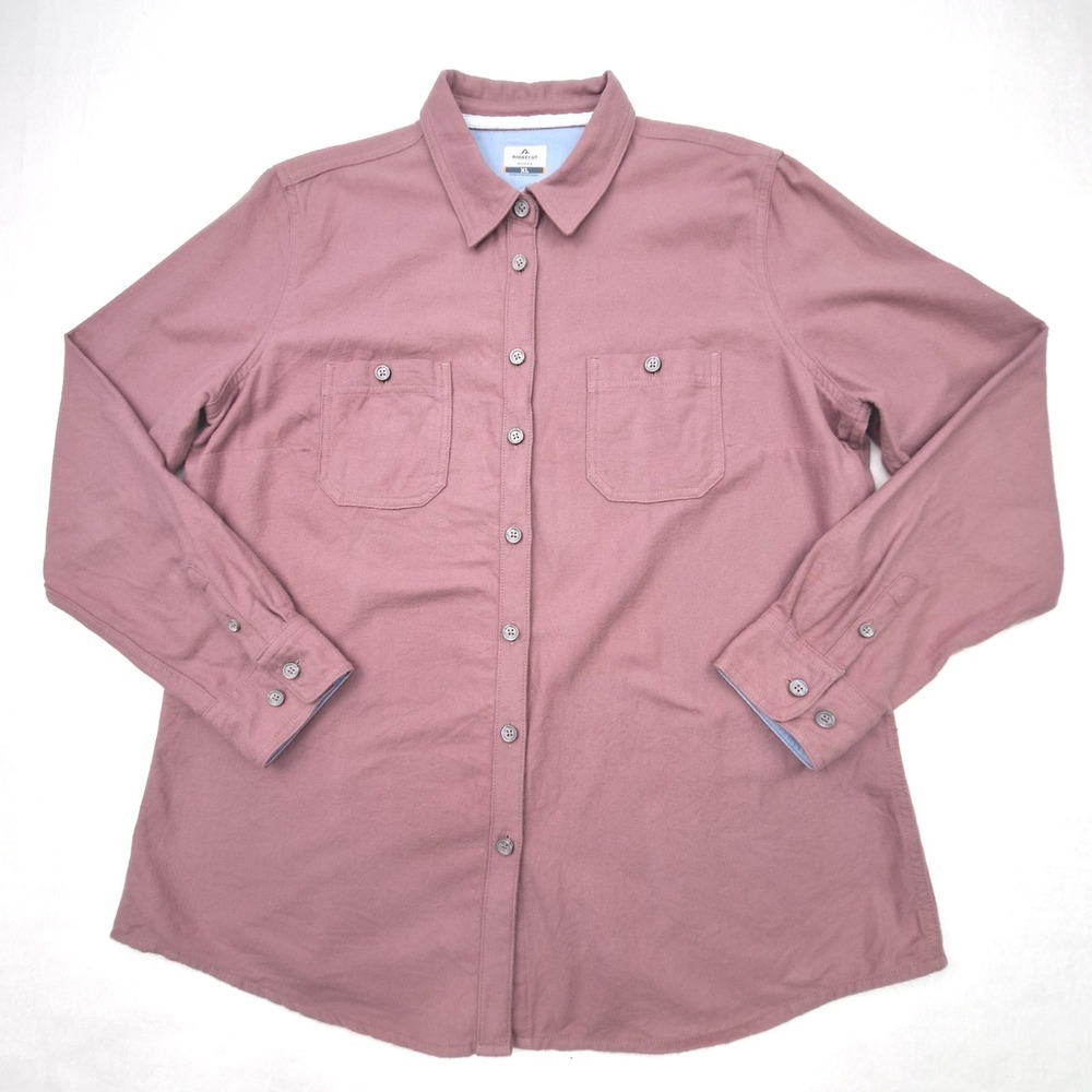 Ridgecut Toughwear Shirt Womens XL Mauve Pink Cotton Button Down Workwear
